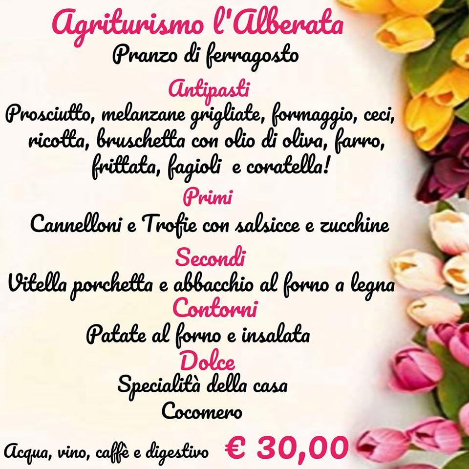 Menu di L'Alberata 
