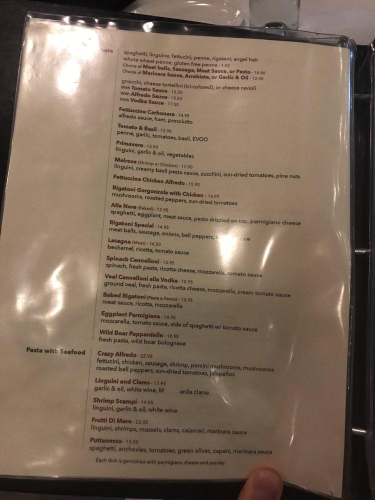 Menu At Nora S Italian Cuisine Pub Bar Las Vegas 5780 W Flamingo Rd   R6e9 Menu Noras Italian Cuisine 2022 10 2 