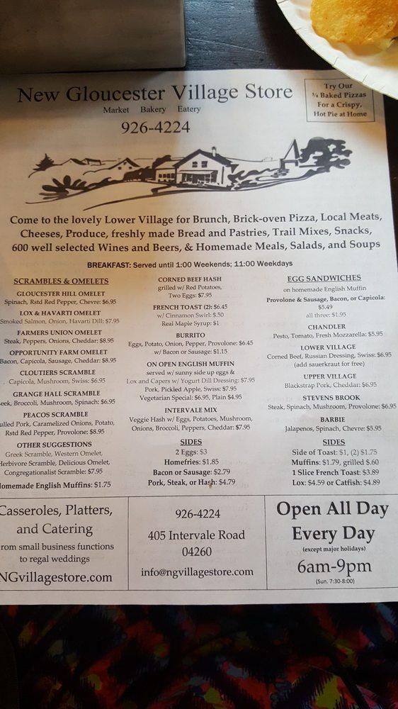 Menu at Intervale Pizza & Village Market pizzeria, New Gloucester, 405