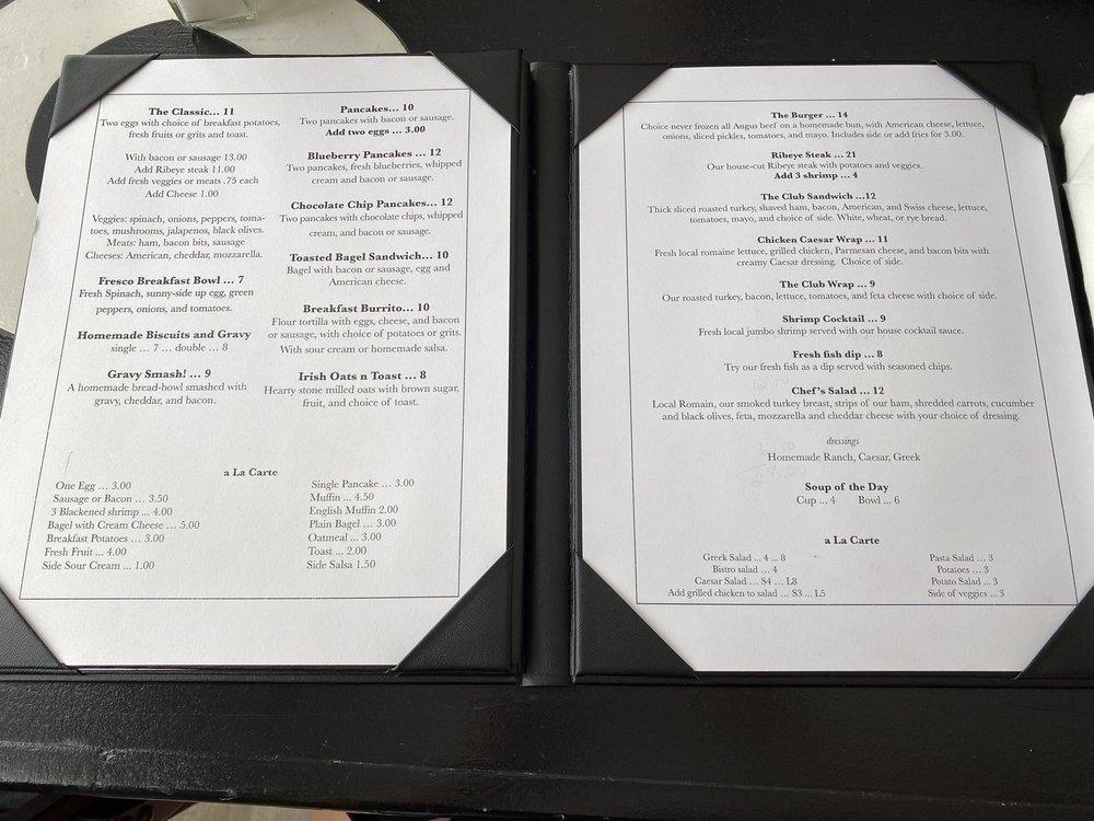 Menu at Garden Street Bistro pizzeria, Fernandina Beach