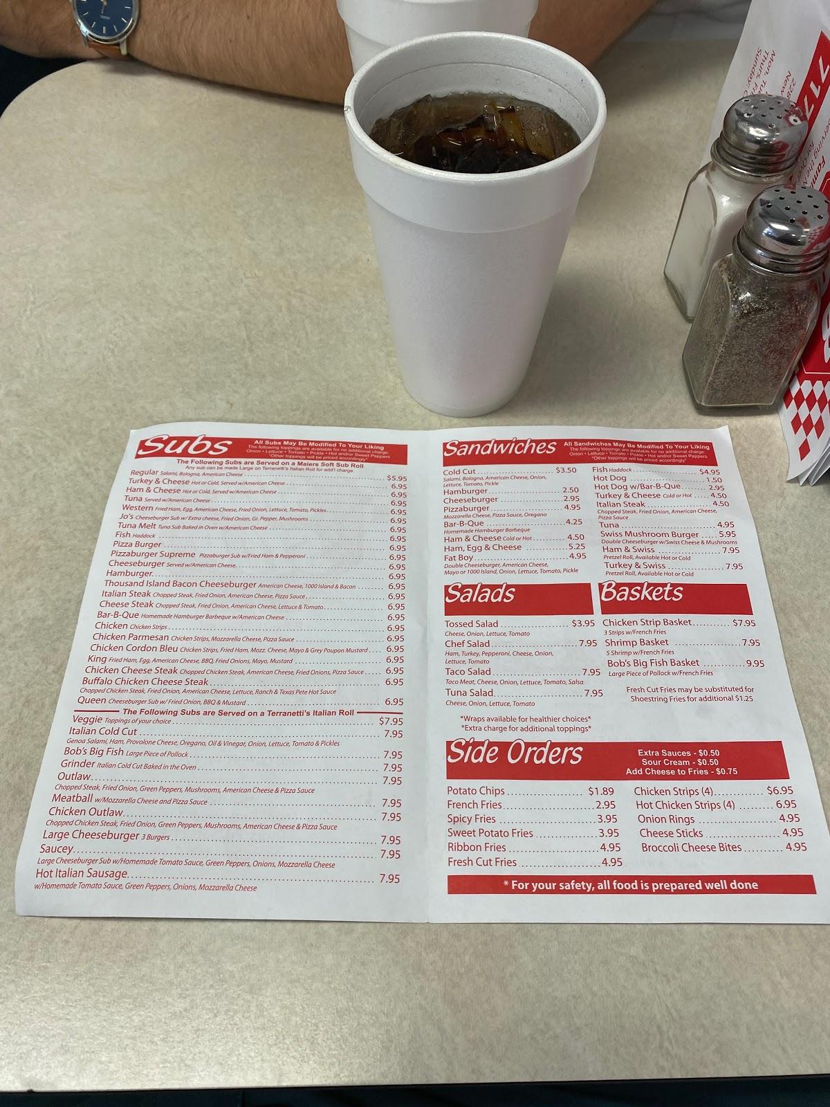 Menu at Sub Stop pizzeria, New Oxford