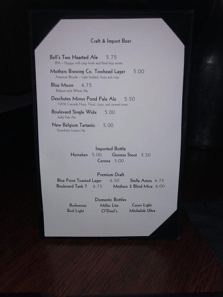Menu at Wilder's Steakhouse, Joplin