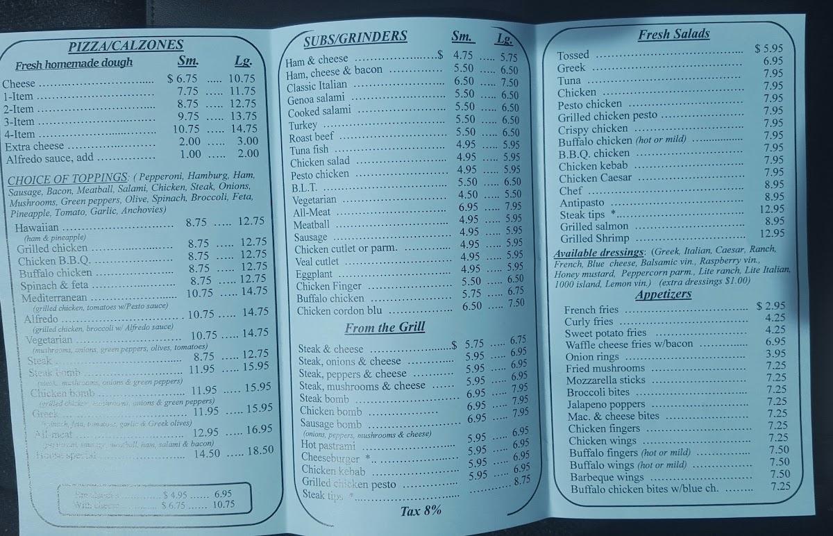 Menu at Oakland House of Pizza pizzeria, Oakland