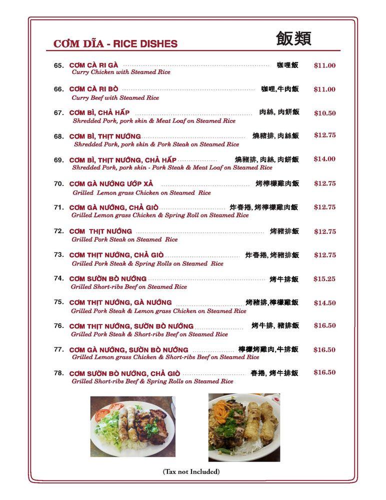 Menu At Pho Tam Restaurant Langley Township Menu At Pho Tam Restaurant Langley Township