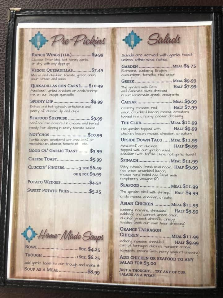Menu at Back At The Ranch restaurant, Oakbank