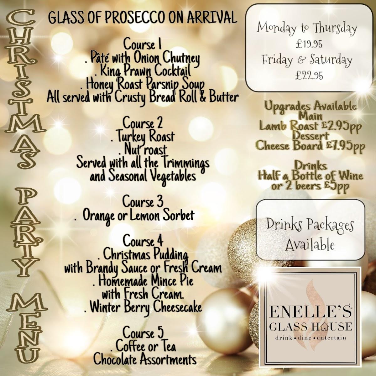 Menu at Enelle's Glass House pub & bar, Southport
