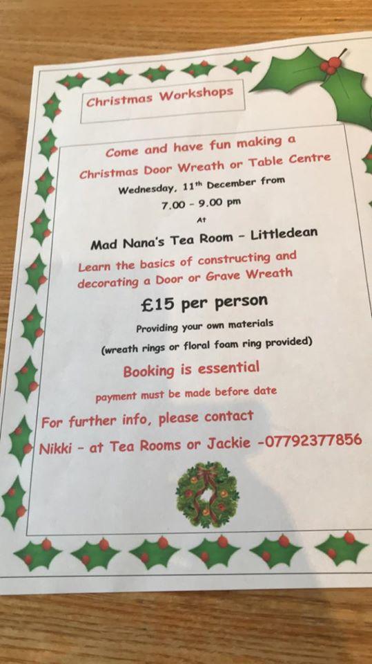 Carta del café Mad Nana’s Tea Room, Cinderford