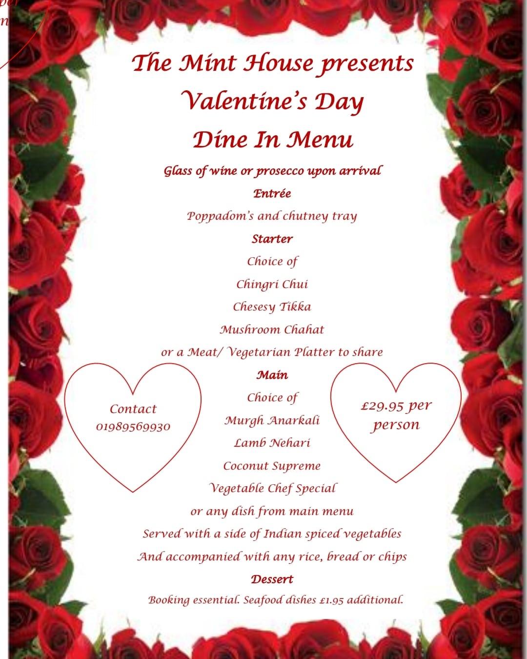 Menu at The Mint House restaurant, RossonWye