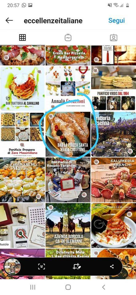 Menu di Bar La Piazza Santa Maria Codifiume 