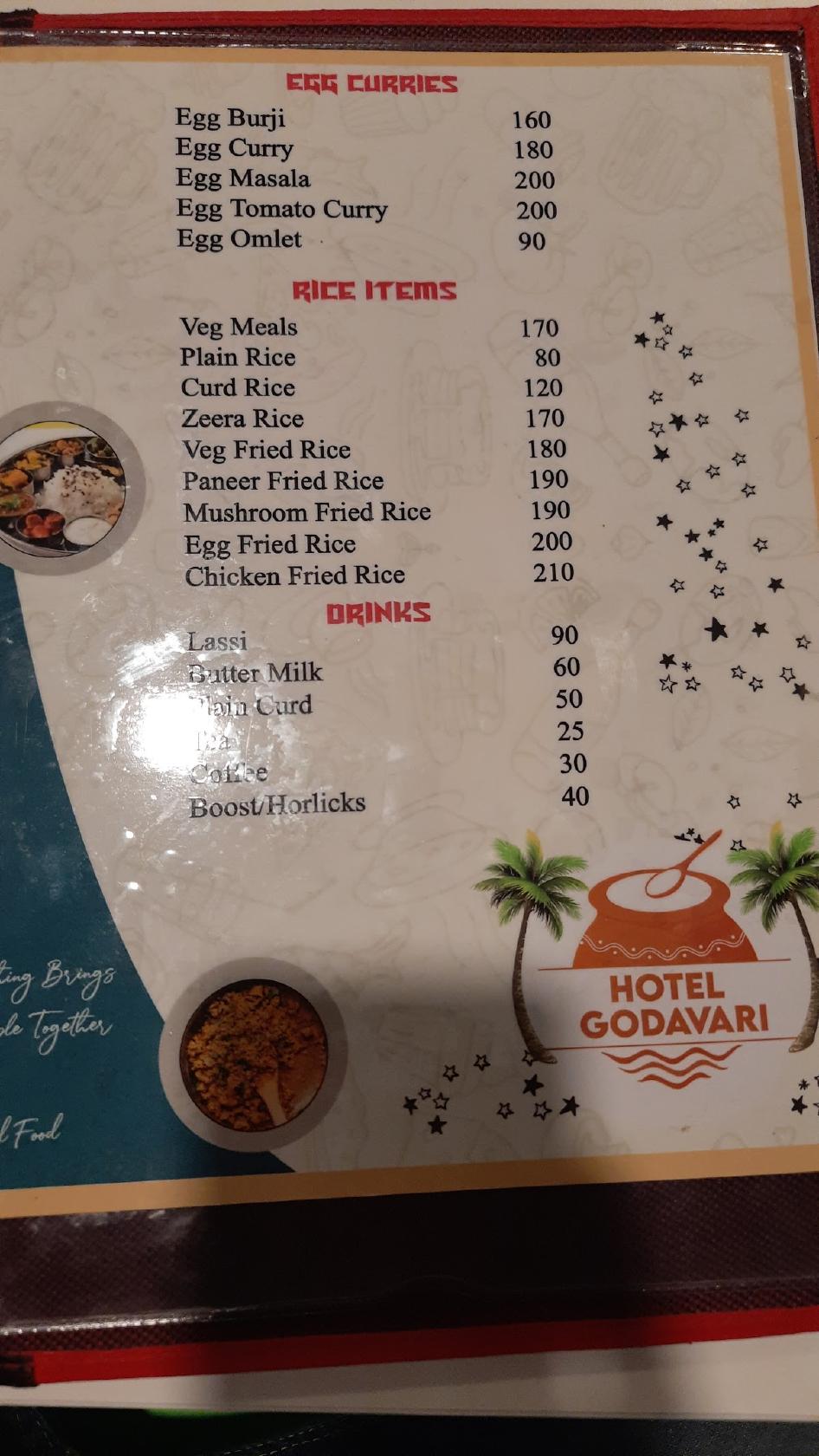 Menu at HOTEL GODAVARI, Pillala Marri Rural