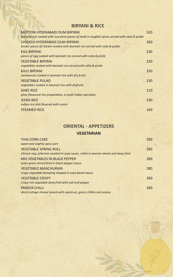 Zytun The Restaurant . menu