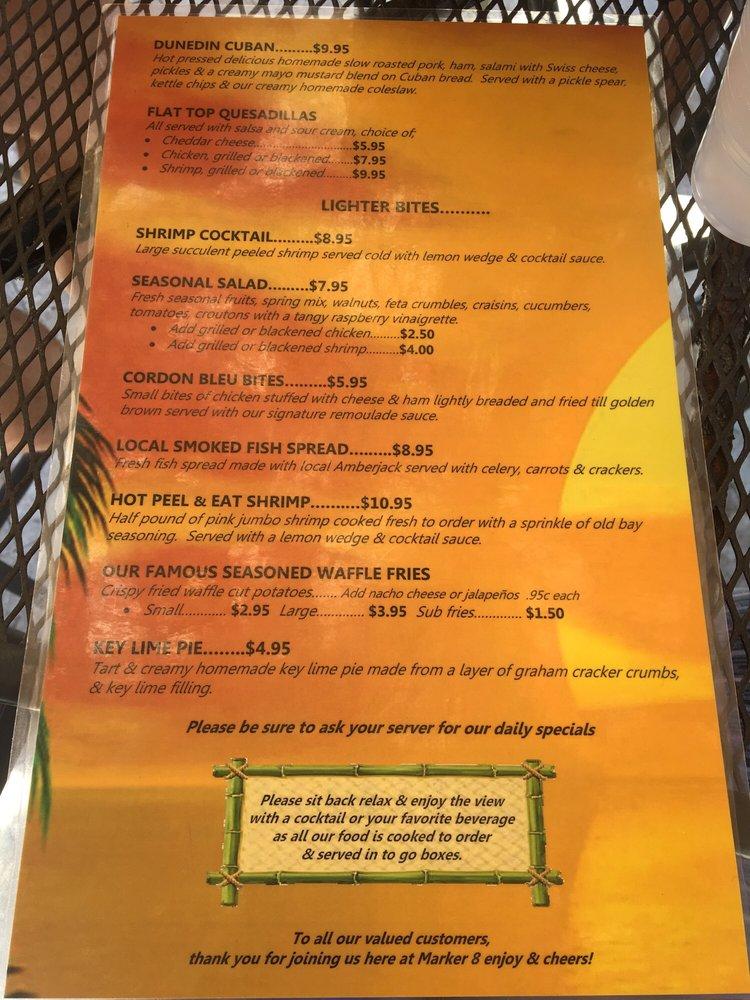 Menu at Marker 8 pub & bar, Dunedin, Bayshore Blvd
