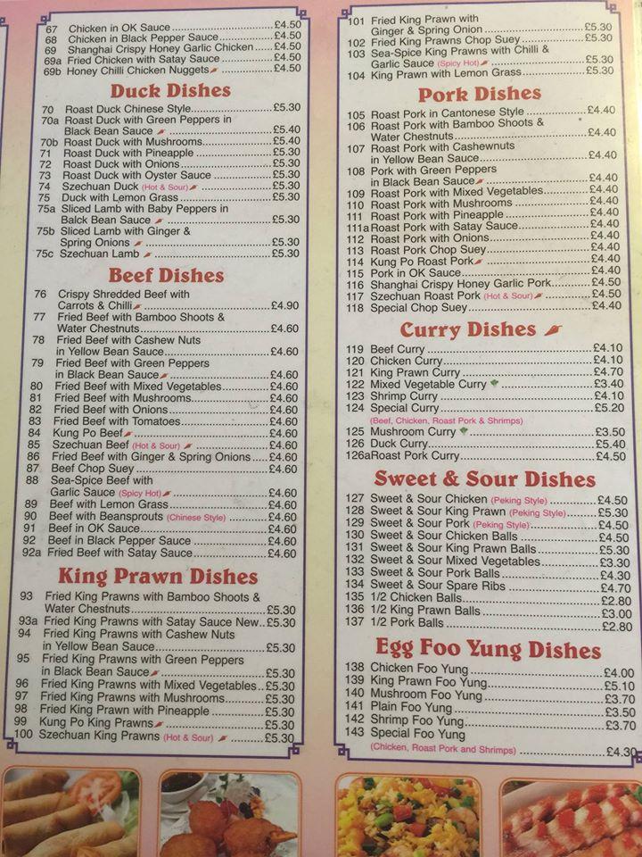 Menu at China china in saffron walden restaurant, Essex