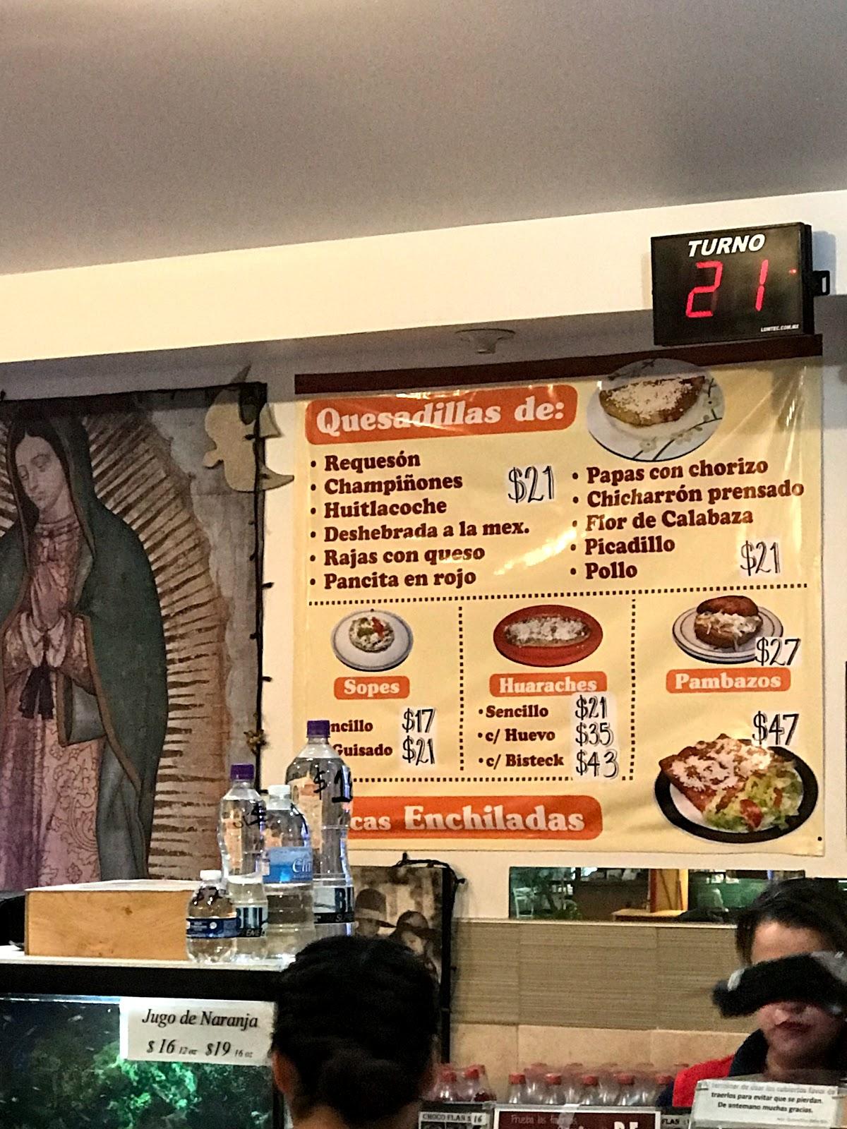 Menu at Quesadillas Estilo D.F. restaurant, Ciudad Juarez, Av