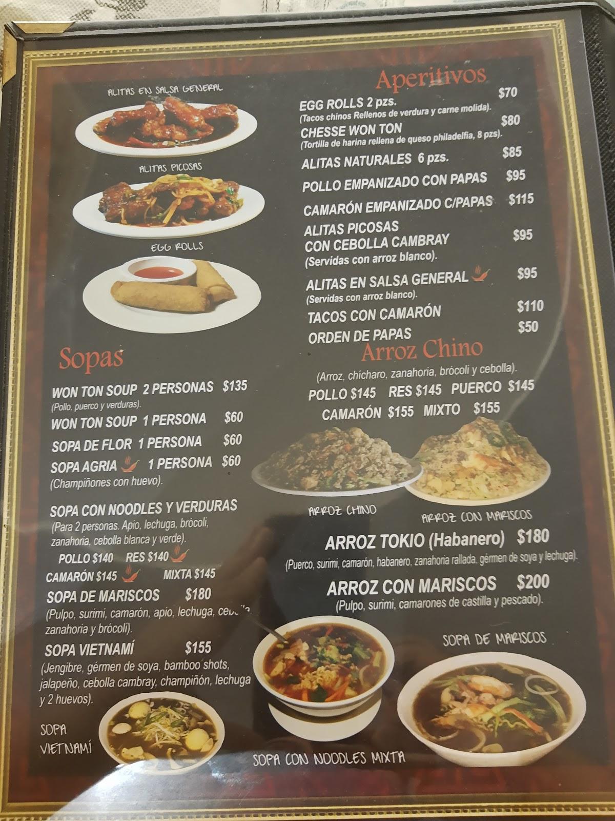 Menu at Chi-Place restaurant, Acapulco, México 200