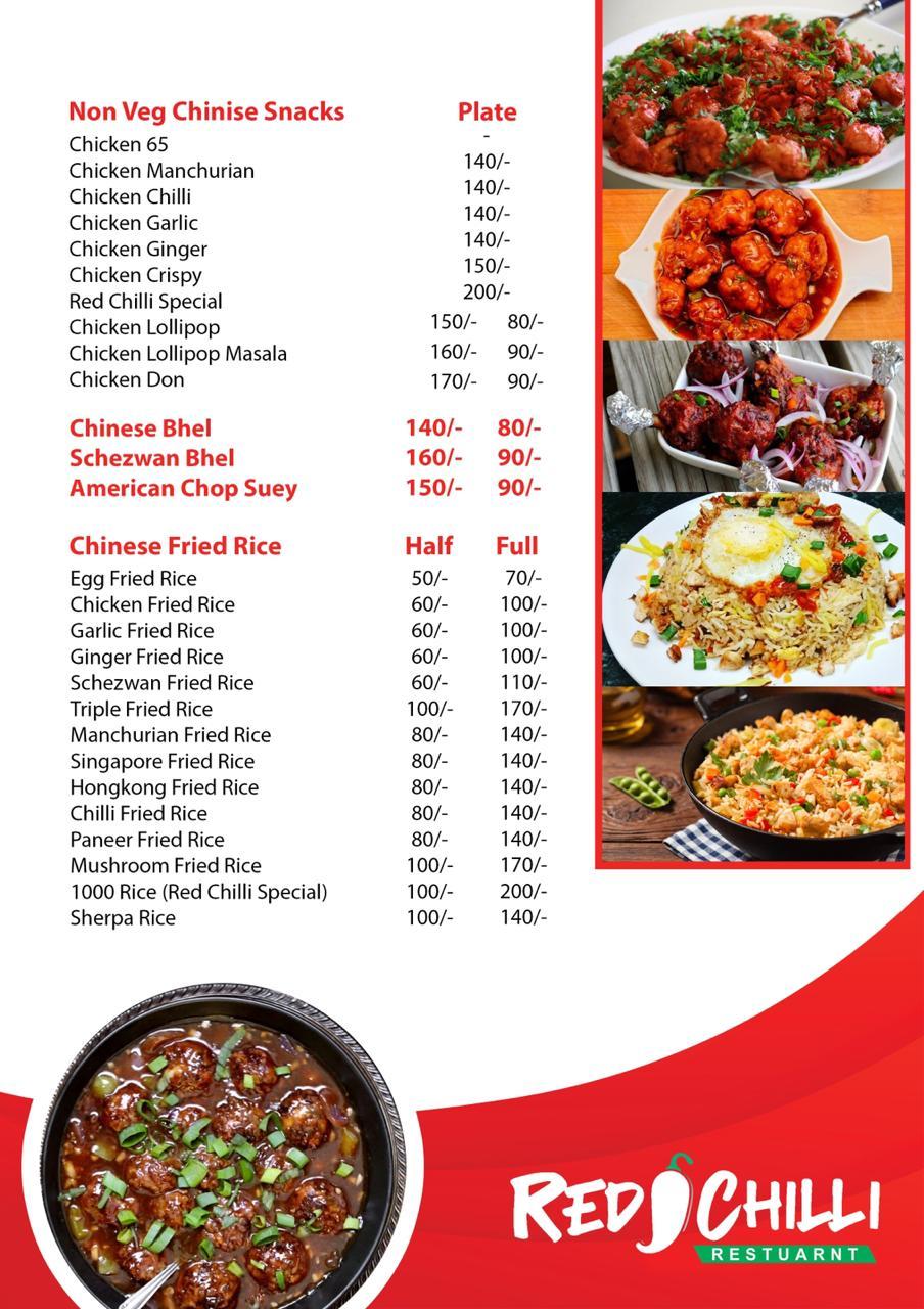 Red chili deals menu