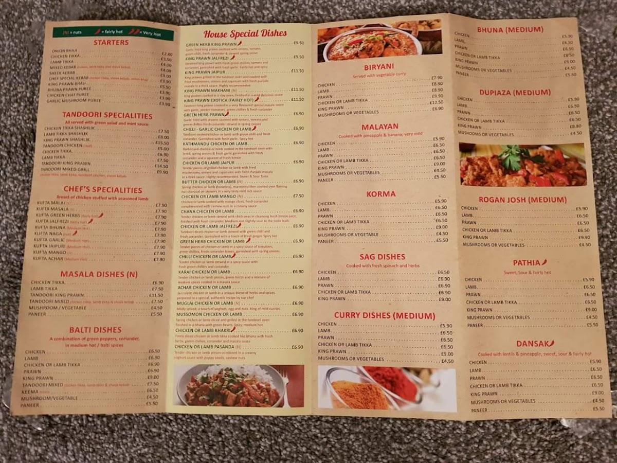 Menu at Roots of India fast food, Stanhope, 31 Front St
