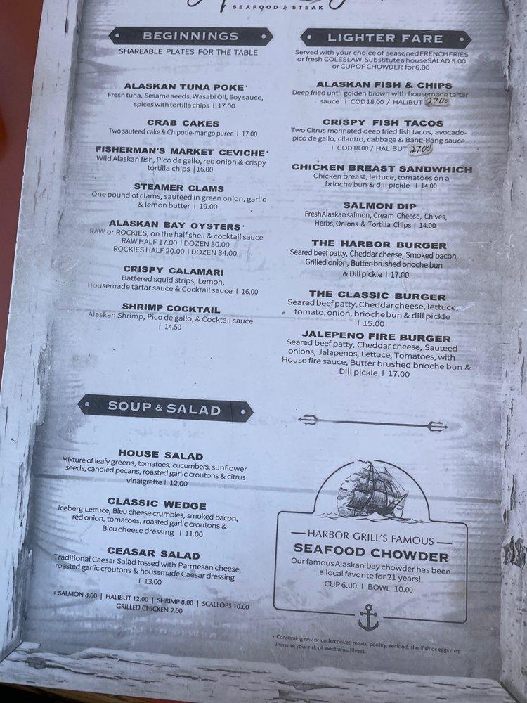 Menu at Fresh Catch Cafe, Homer