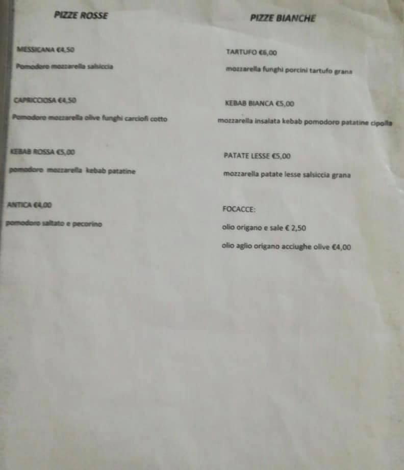Menu di Pizza e Sfizi 