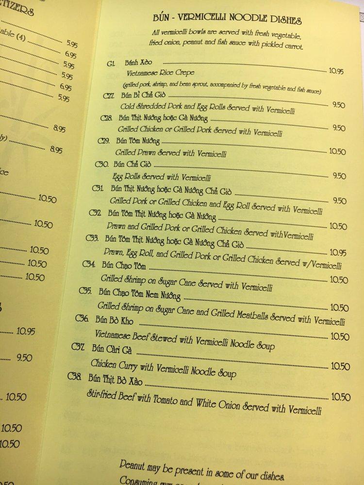 Menu at New Saigon Restaurant, Seattle, 6th Ave