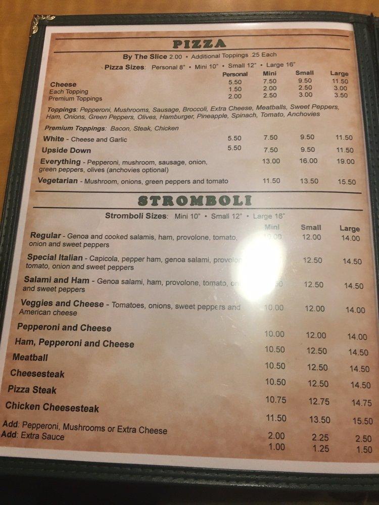 Menu at Joe's Pizza And Restaurant, Broomall