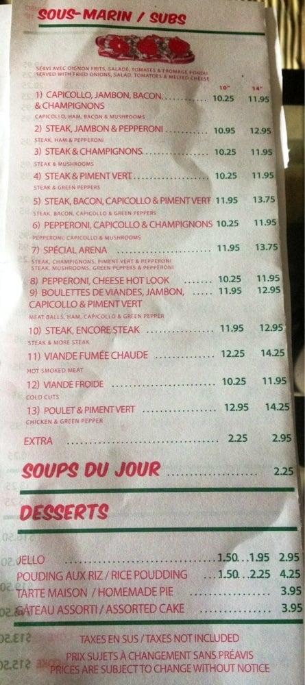 Menu At Lachine Arena Pizza & Bar-B-Q, Montreal