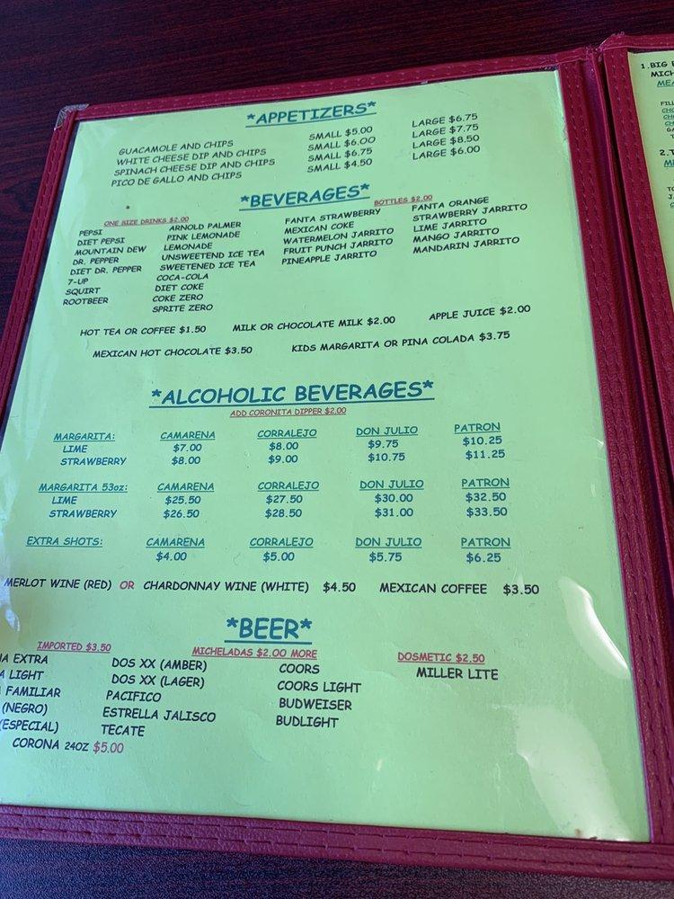 Menu at Michael's Tacos, LLC restaurant, Cody