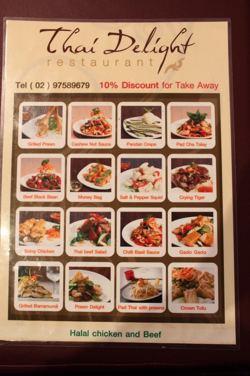 Carta de Money Bag Thai Restaurant, Belmore