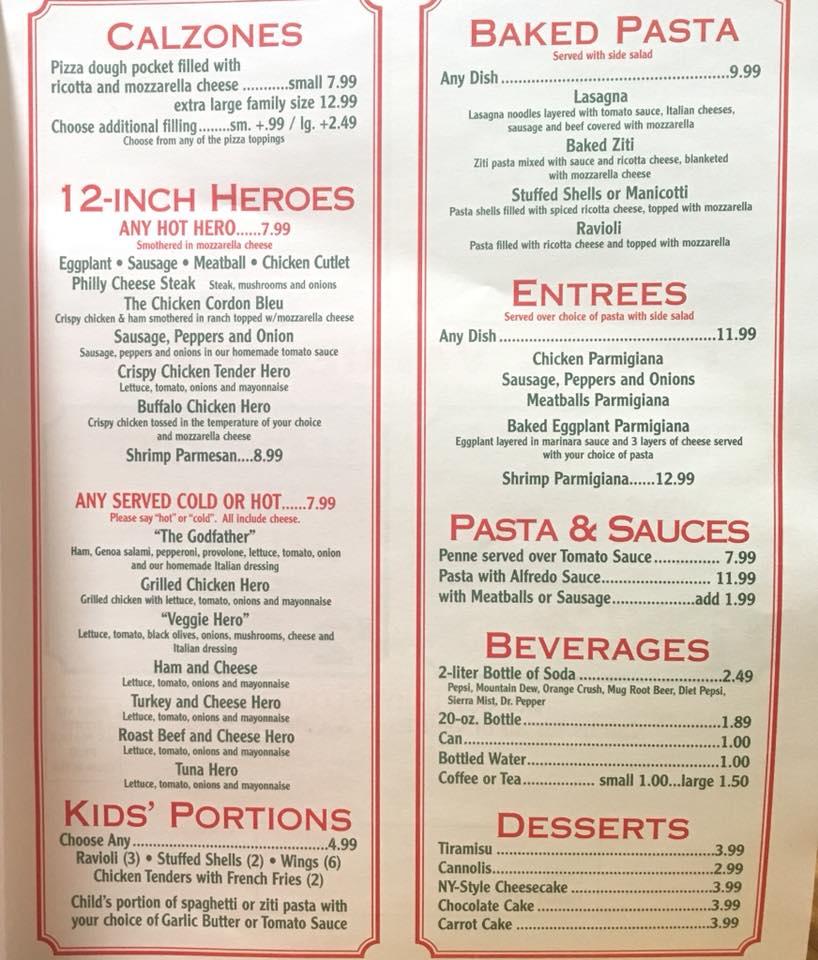 Menu at Ceasars Pizza pizzeria Gloversville