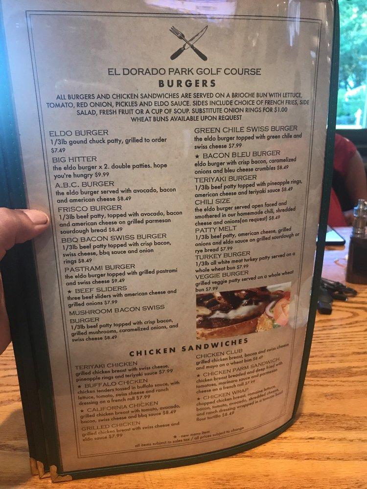 Menu at El Dorado Golf Course Restaurant, Long Beach