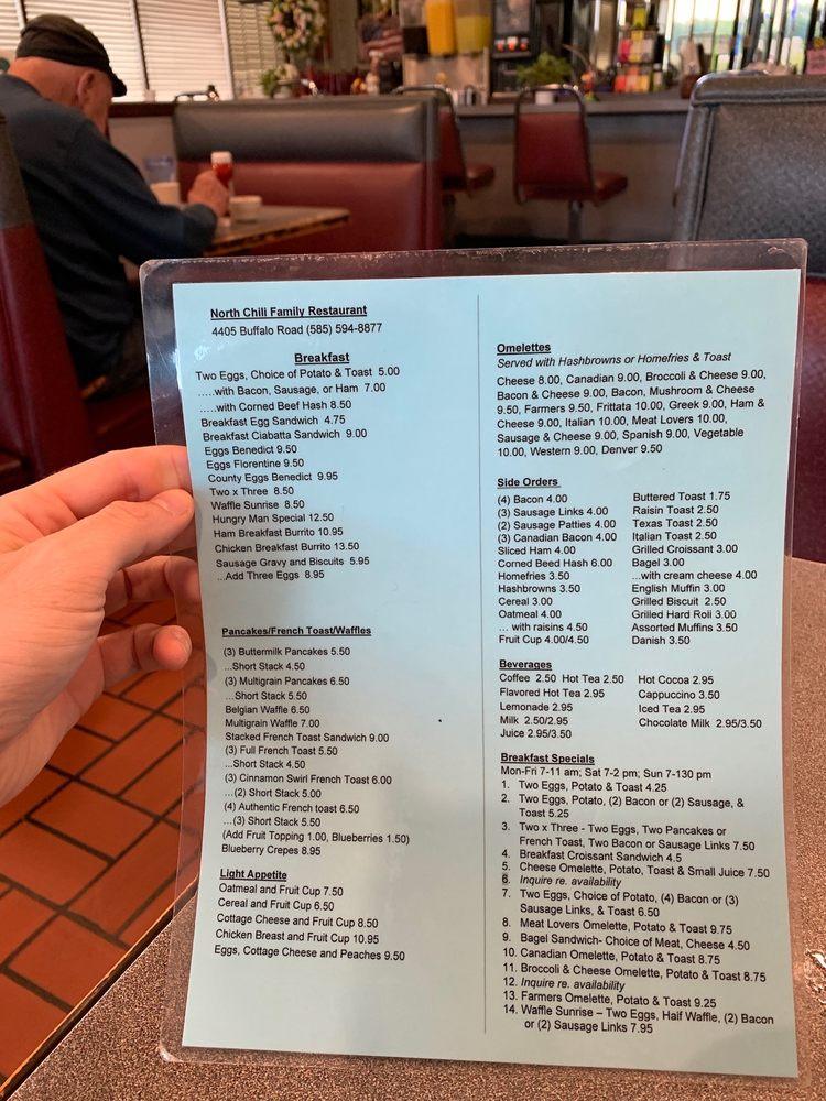 Menu at North Chili Family Restaurant, North Chili