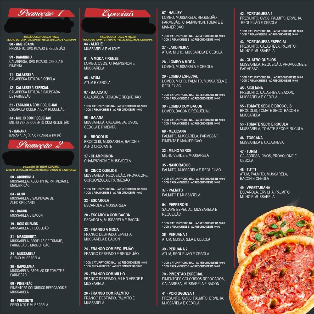 Firenze Pizzaria cardápio