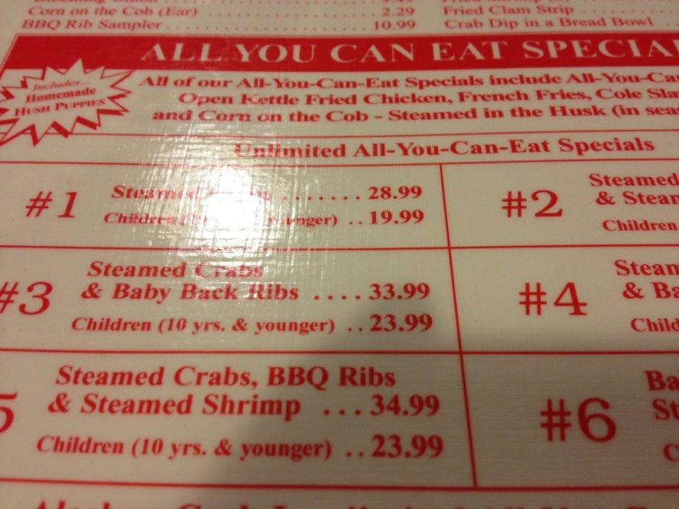 Menu at Higgins Crab House South pub & bar, Ocean City, Coastal Hwy