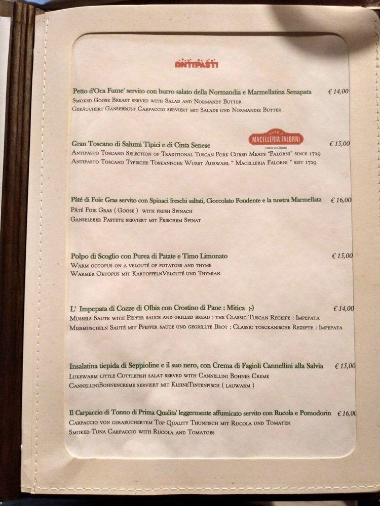 Menu at Osteria San Michele restaurant Donoratico