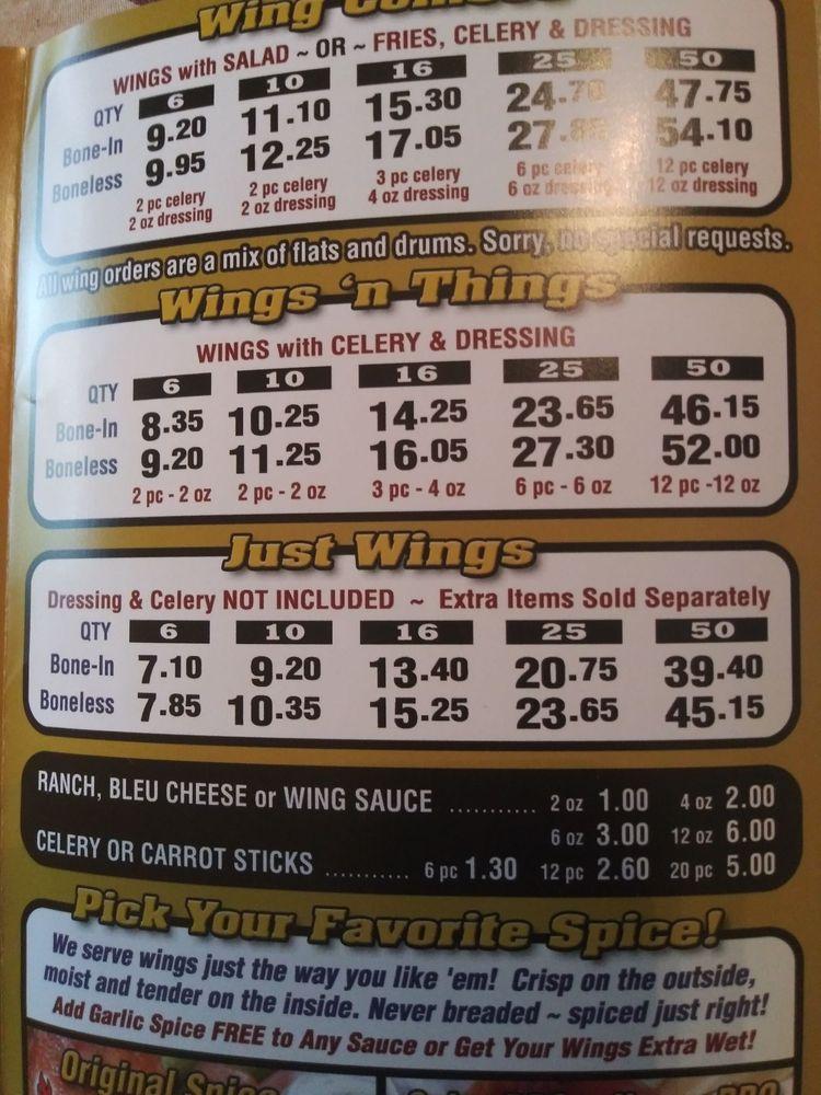 Menu at WingsNThings 290 restaurant, Houston, Northwest Fwy