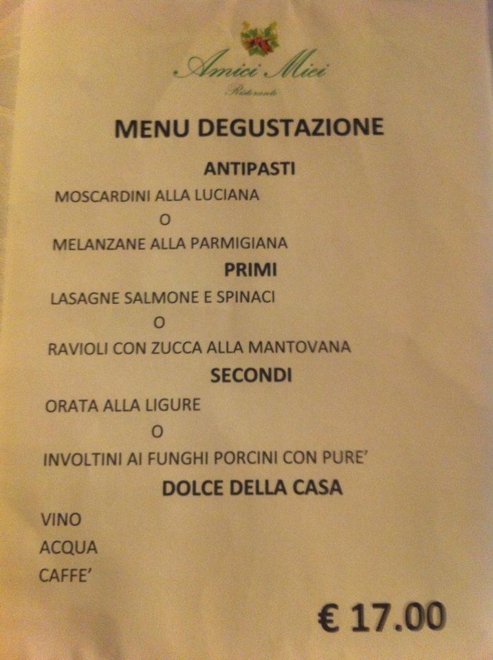 Speisekarte Von Amici Miei Restaurant Rapallo