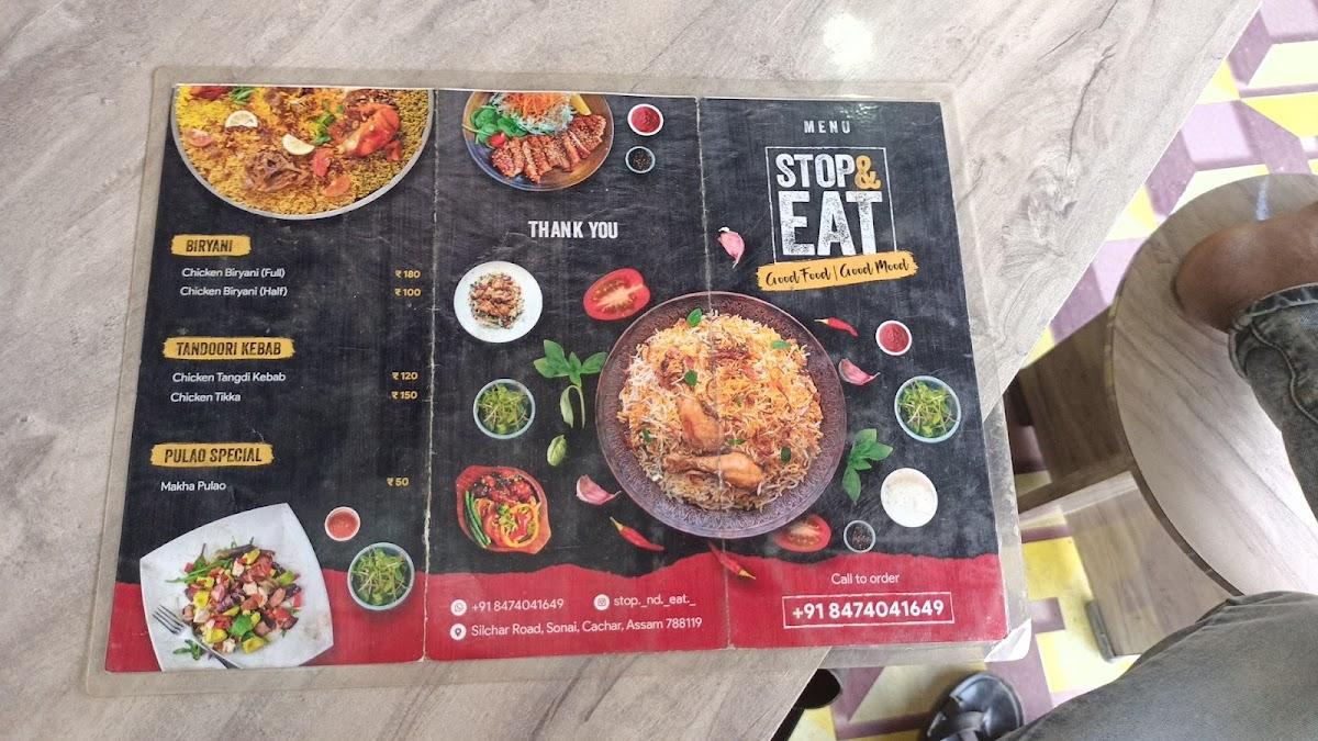 Menu at Stop & Eat Cafe and restaurant, Sonai