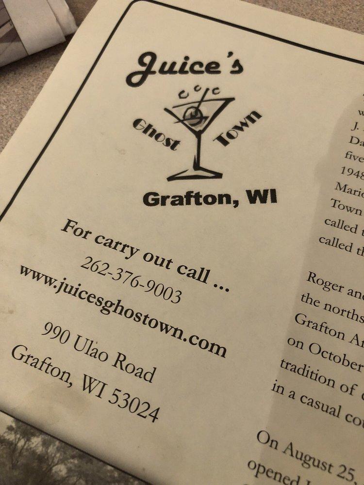 Carta del pub y bar Juice's Ghost Town, Grafton