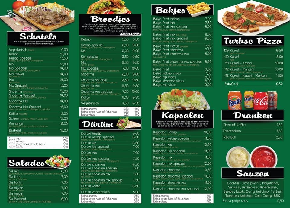 Menu de Eethuis Baskent Balen