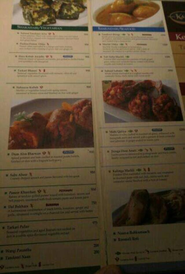 Menu at Kebabs & Kurries, ITC Gardenia Restaurants In Bengaluru