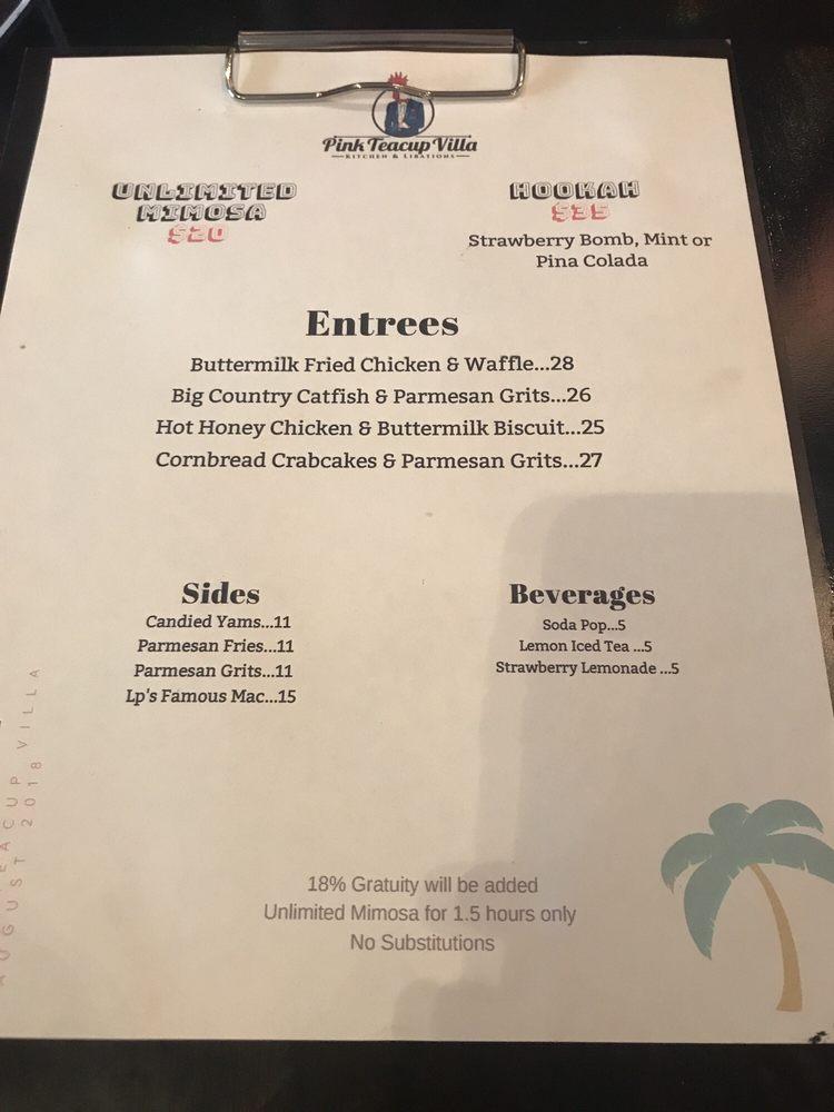 Menu at Pink Teacup Villa pub &amp; bar, Miami Beach