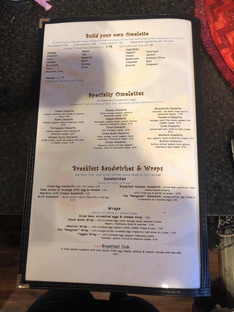 Menu at Jimmy K's Diner restaurant, Haverhill, 83 Plaistow Rd
