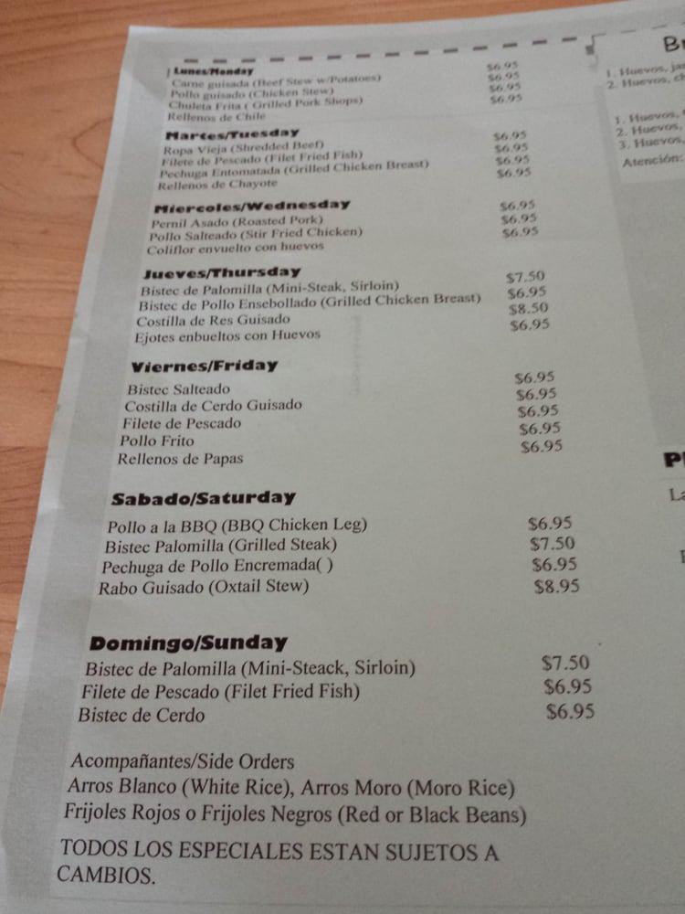 Menu at Don Paco Restaurant, Union City