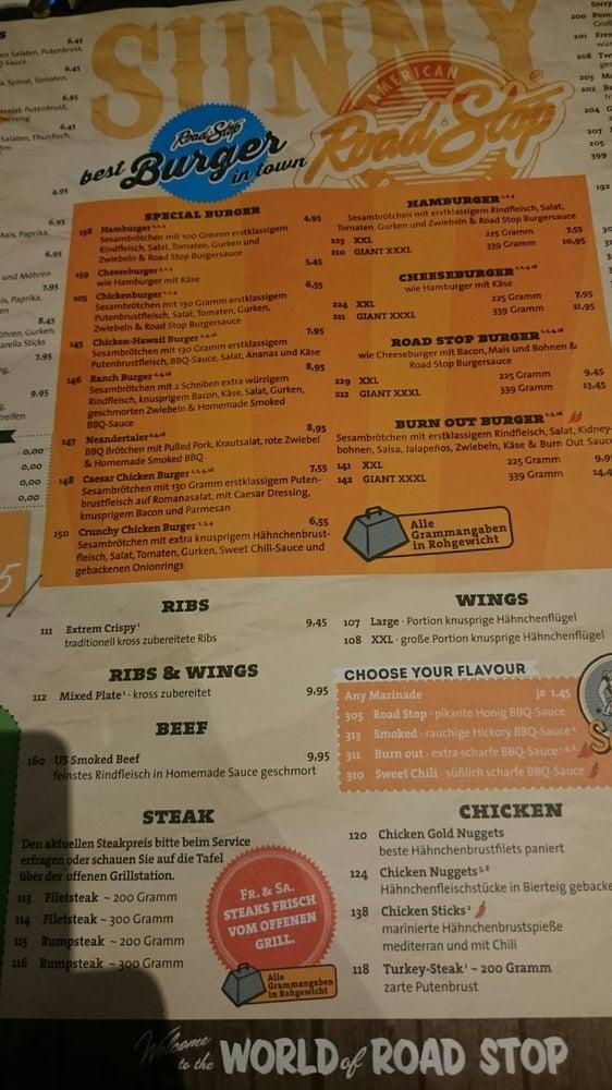 Menu at Road Stop Neandertal restaurant, Mettmann