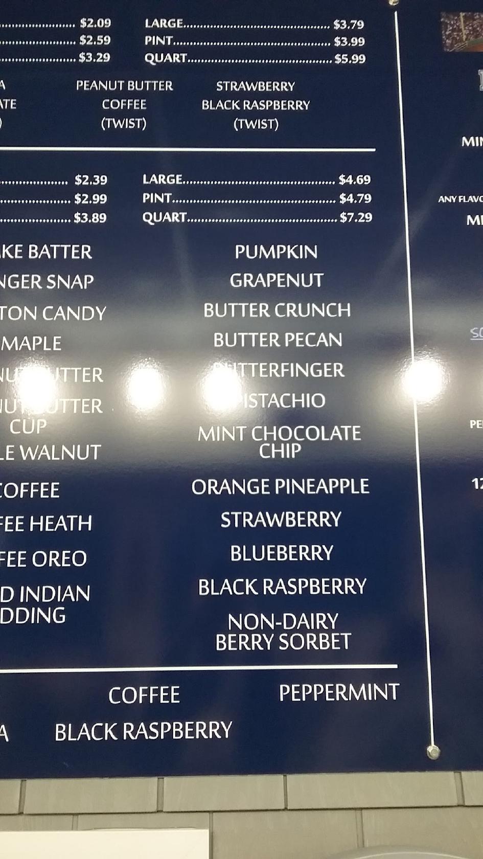 Menu At Fielders Choice Ice Cream Desserts Auburn