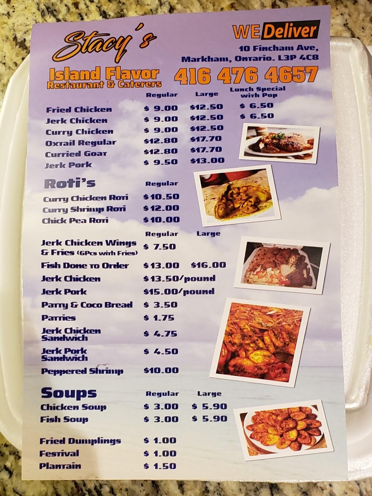 Menu at Stacy’s Island Flavor Restaurant and Caterers, Toronto