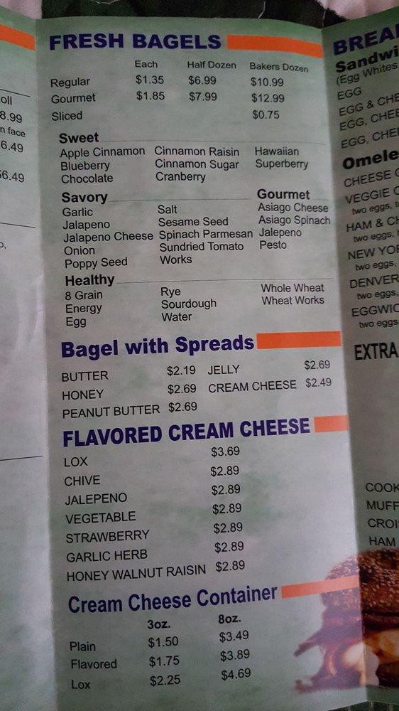 Menu at The Bagelry La Habra restaurant, La Habra