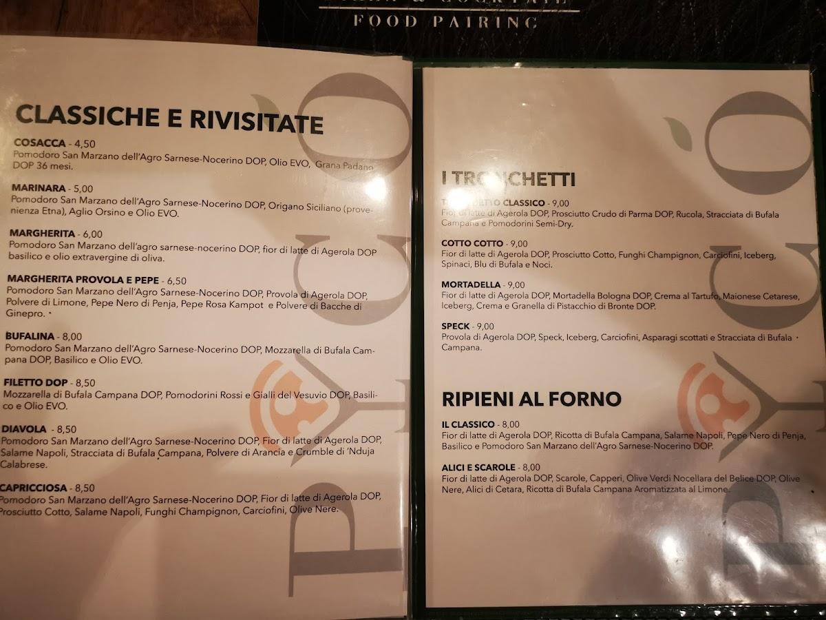 Speisekarte von Picò Food Pairing restaurant, San Vitaliano