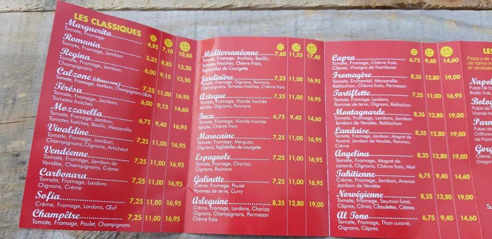 Menu de ARLEQUINE Pizzas
