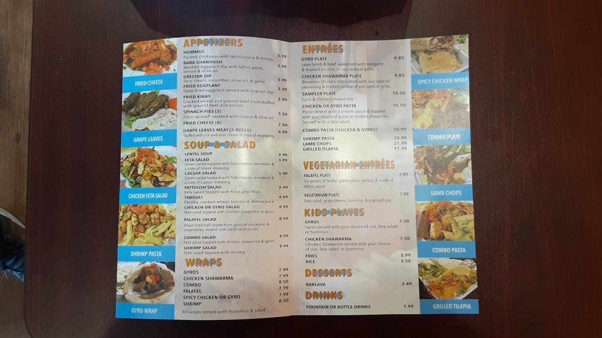 Carta Del Restaurante Shawarma Guys Lafayette